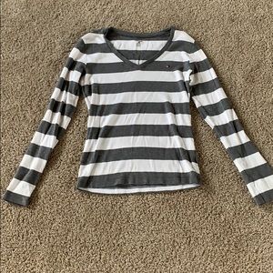 Tommy Hilfiger v-neck long sleeve striped shirt